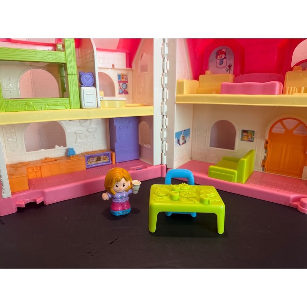 Fisher Price Little People Surprise & Sounds Home Dollhouse Pink Roof WORKS - Picture 9 of 13